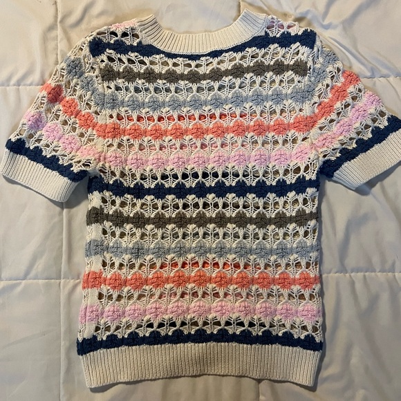 Multi-Color Short-Sleeve Knit Blouse - Picture 5 of 6